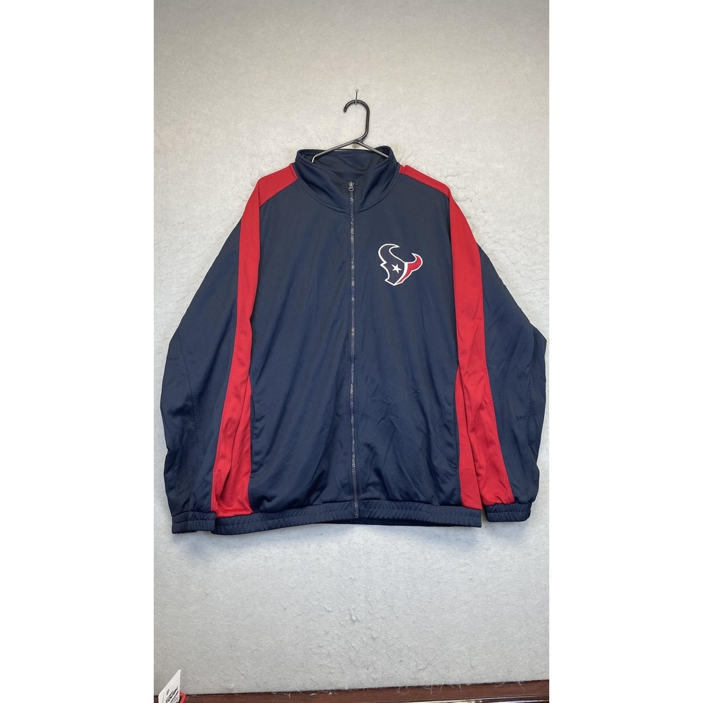 Houston Texans Jacket‎ Mens XL Navy Red NFL Football Full Zip Track Embroidered